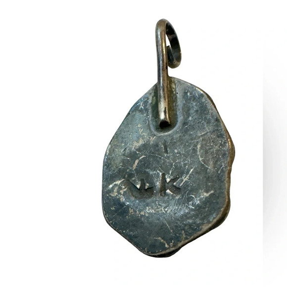 Vintage Native Sterling Turquoise Floral Pendant - Picture 8 of 10